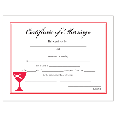 Certificate of Marriage 